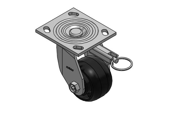 4 Series 2 Inch Wide Top Plate Swivel Caster with 3.25 x 2 Maxim Wheel