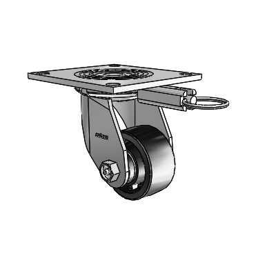4 Series 1 1/2" Casters Top Plate Swivel Zinc with 3 x 1.5 Polyolefin Wheel