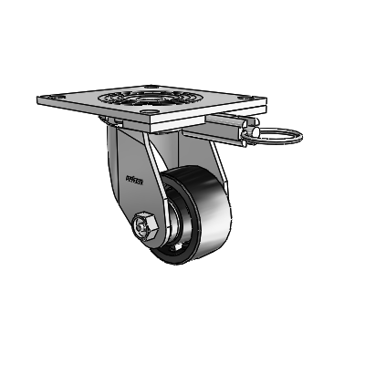 4 Series 1 1/2" Casters Top Plate Swivel Zinc with 3 x 1.5 Polyolefin Wheel
