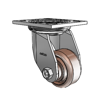 4 Series 1 1/2" Casters Top Plate Swivel Zinc with 3 x 1.5 Thermo Wheel