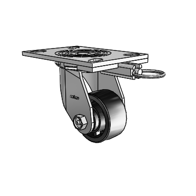 4 Series 1 1/2" Casters Top Plate Swivel Zinc with 3 x 1.5 Polyolefin Wheel
