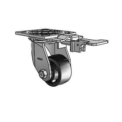 4 Series 1 1/2" Casters Top Plate Swivel Zinc with 3 x 1.5 Polyolefin Wheel