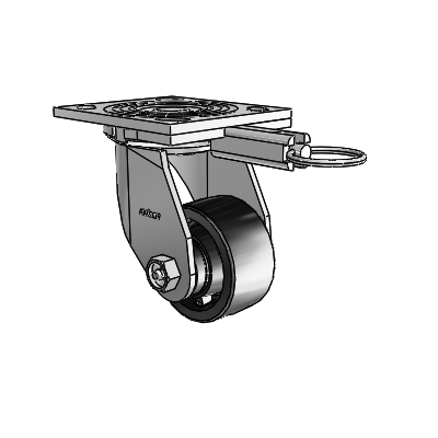4 Series 1 1/2" Casters Top Plate Swivel Zinc with 3 x 1.5 Polyolefin Wheel
