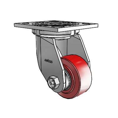 4 Series 1 1/2" Casters Top Plate Swivel Zinc with 3 x 1.5 Polyurethane HI-TECH Wheel