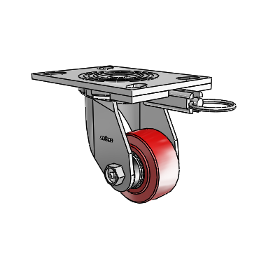 4 Series 1 1/2" Casters Top Plate Swivel Zinc with 3 x 1.5 Polyurethane HI-TECH Wheel