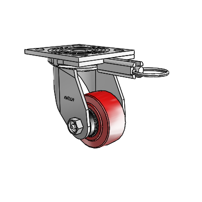 4 Series 1 1/2" Casters Top Plate Swivel Zinc with 3 x 1.5 Polyurethane HI-TECH Wheel