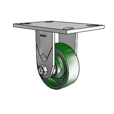 4 Series 1 1/2" Casters Top Plate Rigid Zinc with 4 x 1.5 Cast Iron Wheel
