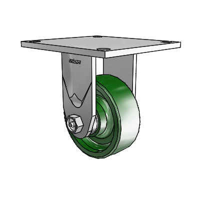 4 Series 1 1/2" Casters Top Plate Rigid Zinc with 4 x 1.5 Cast Iron Wheel