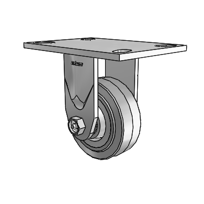 4 Series 1 1/2" Casters Top Plate Rigid Zinc with 4 x 1.5 Performa Rubber (Flat/Grey) Wheel
