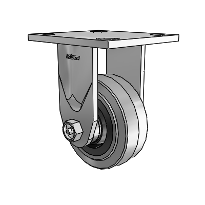 4 Series 1 1/2" Casters Top Plate Rigid Zinc with 4 x 1.5 Performa Rubber (Flat/Conductive) Wheel