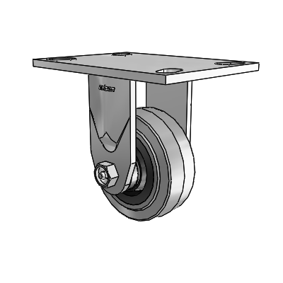 4 Series 1 1/2" Casters Top Plate Rigid Zinc with 4 x 1.5 Performa Rubber (Flat/Conductive) Wheel
