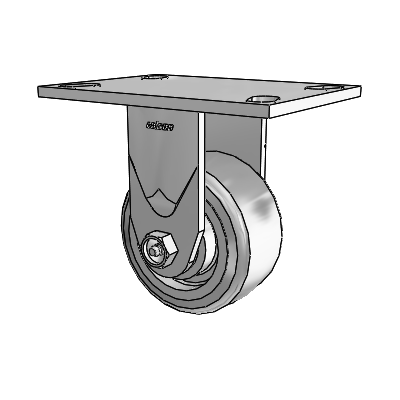 4 Series 2 Inch Wide Casters Top Plate Rigid with 4 x 2 Trans-forma (Flat) Wheel