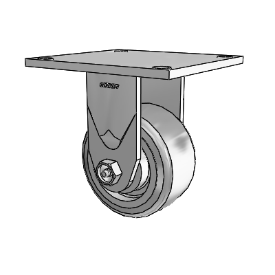 4 Series 2 Inch Wide Casters Top Plate Rigid with 4 x 2 Trans-forma (Flat) Wheel