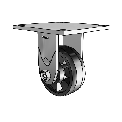 4 Series 1 1/2" Casters Top Plate Rigid Zinc with 4 x 1.5 Maxim Wheel