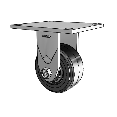 4 Series 2 Inch Wide Casters Top Plate Rigid with 4 x 2 MR - Moldon Rubber (Cast Iron Core) Wheel