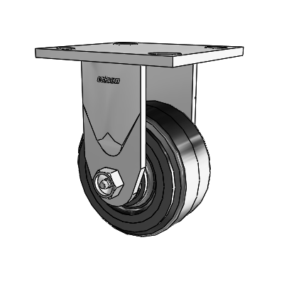 4 Series 2 Inch Wide Casters Top Plate Rigid with 4 x 2 MR - Moldon Rubber (Cast Iron Core) Wheel