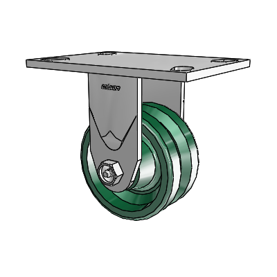 4 Series 2 Inch Wide Casters Top Plate Rigid with 4 x 2 V-Groove Wheel