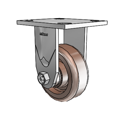 4 Series 1 1/2" Casters Top Plate Rigid Zinc with 4 x 1.5 Thermo Wheel