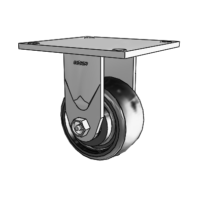 4 Series 2 Inch Wide Casters Top Plate Rigid with 4 x 2 Endura Solid Elastomer Wheel