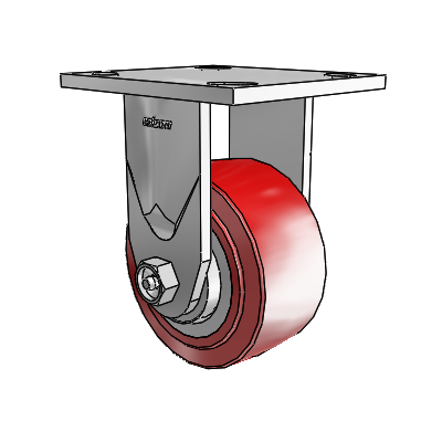 4 Series Kingpinless Casters Top Plate Rigid Caster with 4 x 2 Polyurethane HI-TECH wheel
