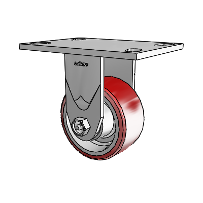4 Series 2 Inch Wide Casters Top Plate Rigid with 4 x 2 Moldon Polyurethane (Aluminum Core) Wheel