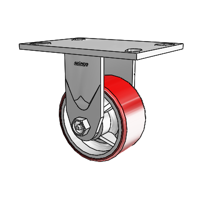 Série 4 : roulettes de 2 pouces de large, plaque supérieure rigide, avec 4 roues Moldon en polyuréthane (noyau en fonte) de type 2
