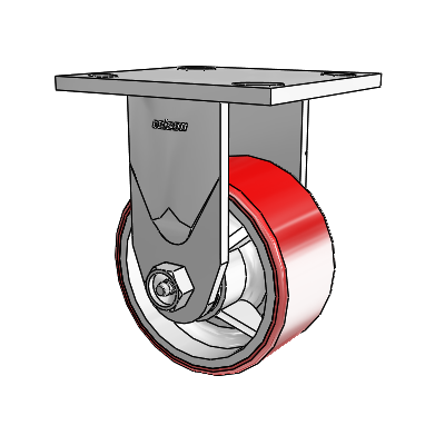 4 Series 2 Inch Wide Casters Top Plate Rigid with 4 x 2 Moldon Polyurethane (Cast Iron Core) Wheel