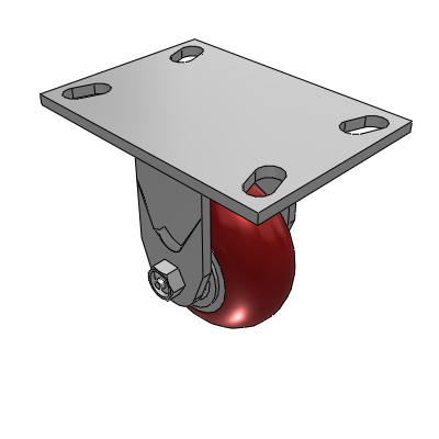 4 Series 2 Inch Wide Casters Top Plate Rigid Caster with 4 x 2 CG Max Maroon Wheel