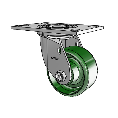 4 Series 2 Inch Wide Top Plate Swivel Caster with 4 x 2 Cast Iron Wheel