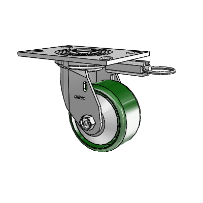 4 Series 2 Inch Wide Top Plate Swivel Caster with 4 x 2 Cast Iron Wheel