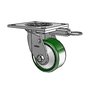 4 Series 2 Inch Wide Top Plate Swivel Caster with 4 x 2 Cast Iron Wheel