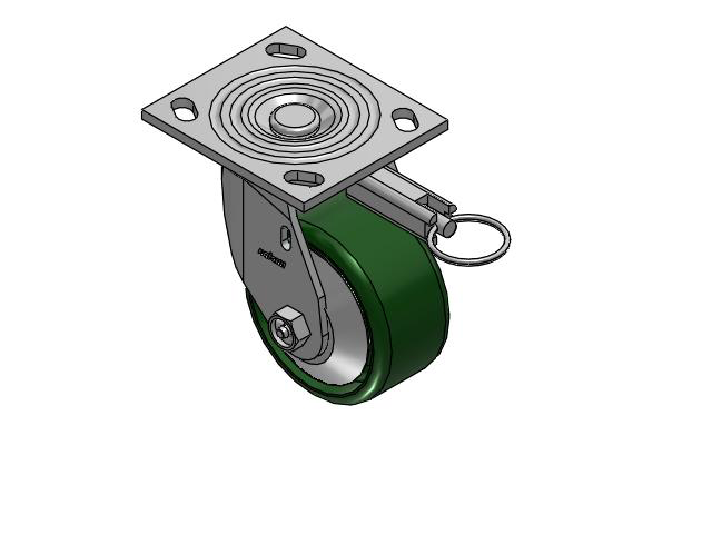 4 Series 2 Inch Wide Top Plate Swivel Caster with 4 x 2 Cast Iron Wheel