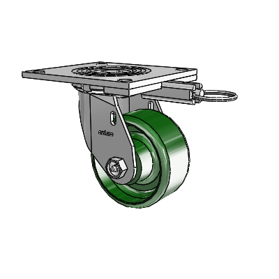 4 Series 2 Inch Wide Top Plate Swivel Caster with 4 x 2 Cast Iron Wheel