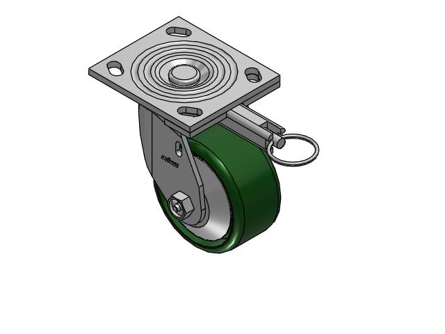 4 Series 2 Inch Wide Top Plate Swivel Caster with 4 x 2 Cast Iron Wheel