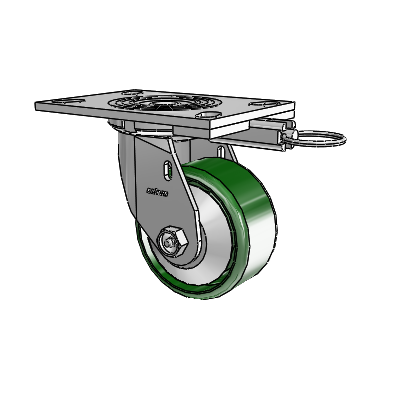 4 Series 2 Inch Wide Top Plate Swivel Caster with 4 x 2 Cast Iron Wheel