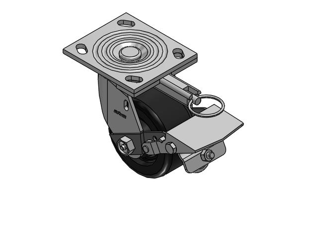 4 Series 2 Inch Wide Top Plate Swivel Caster with 4 x 2 Phenolic Wheel and Tread Lock Brake