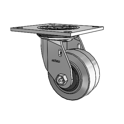 4 Series 2 Inch Wide Top Plate Swivel Caster Caster with 4 x 2 Performa Rubber (Flat/Conductive) Wheel