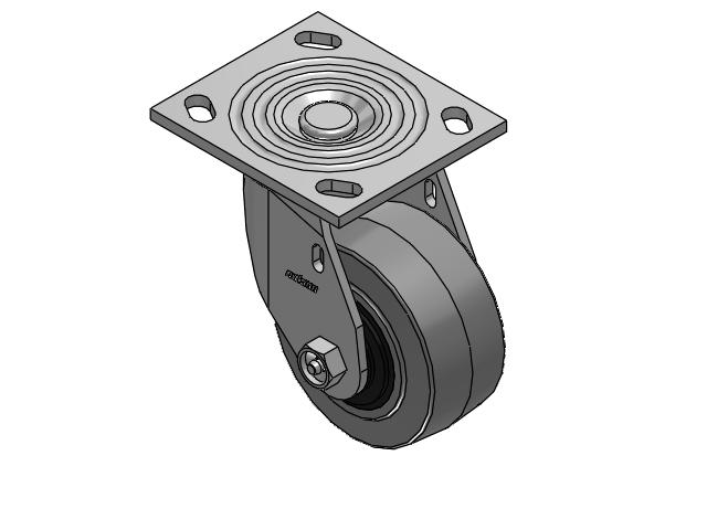 4 Series 2 Inch Wide Top Plate Swivel Caster Caster with 4 x 2 Performa Rubber (Flat/Conductive) Wheel