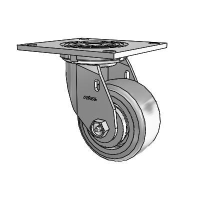 4 Series 2 Inch Wide Top Plate Swivel Caster Caster with 4 x 2 Trans-forma (Flat) Wheel