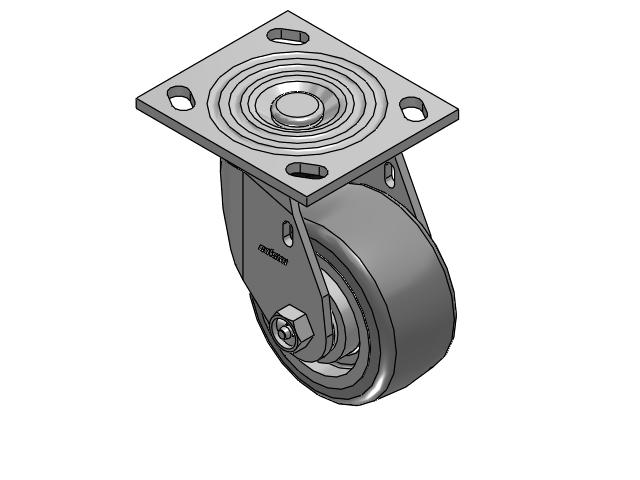4 Series 2 Inch Wide Top Plate Swivel Caster Caster with 4 x 2 Trans-forma (Flat) Wheel
