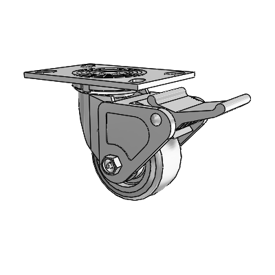4 Series 2 Inch Wide Top Plate Swivel Caster Caster with 4 x 2 Trans-forma (Flat) Wheel and Tech Lock Brake