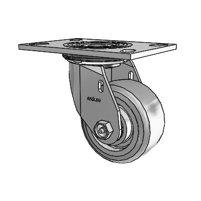 4 Series 2 Inch Wide Top Plate Swivel Caster Caster with 4 x 2 Trans-forma (Flat) Wheel