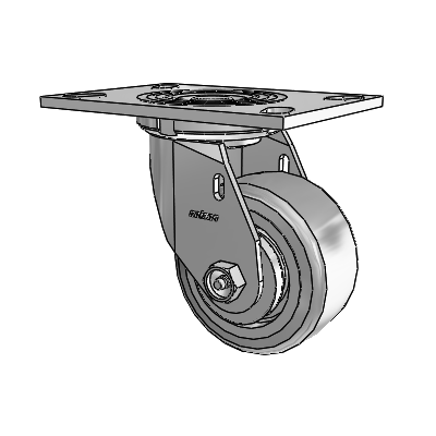4 Series 2 Inch Wide Top Plate Swivel Caster Caster with 4 x 2 Trans-forma HD (Flat) Wheel
