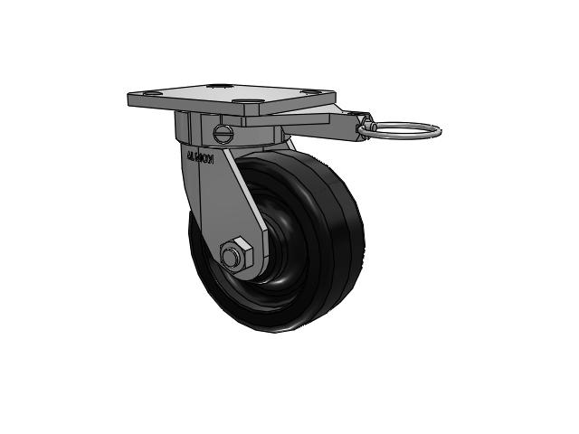 110 Series Kingpinless Top Plate Swivel Caster with 5 x 2 Black Phenolic Resin TM - Phenolic Wheel