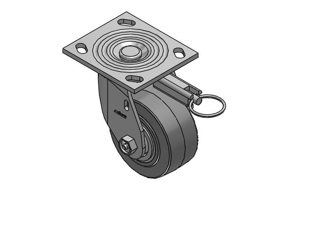 4 Series 2 Inch Wide Top Plate Swivel Caster Caster with 4 x 2 Performa Rubber (Flat/Grey) Wheel