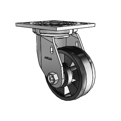4 Series 1 1/2" Casters Top Plate Swivel Zinc with 4 x 1.5 Maxim Wheel