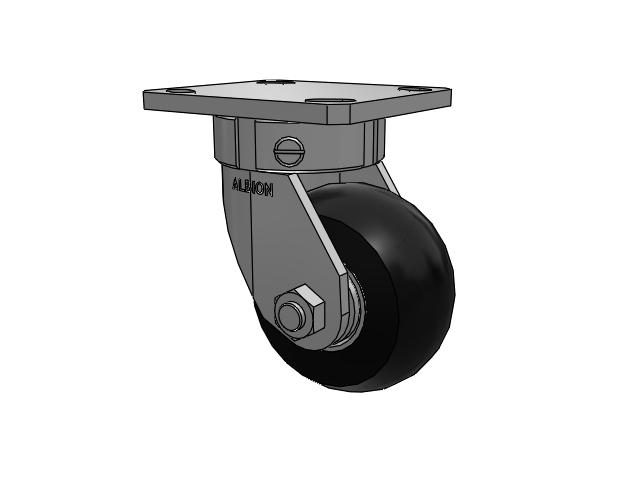 110 Series Kingpinless Top Plate Swivel Caster with 4 x 2 Black Tread on Aluminum Core UA - Magnum Polyurethane (Aluminum Core) Wheel