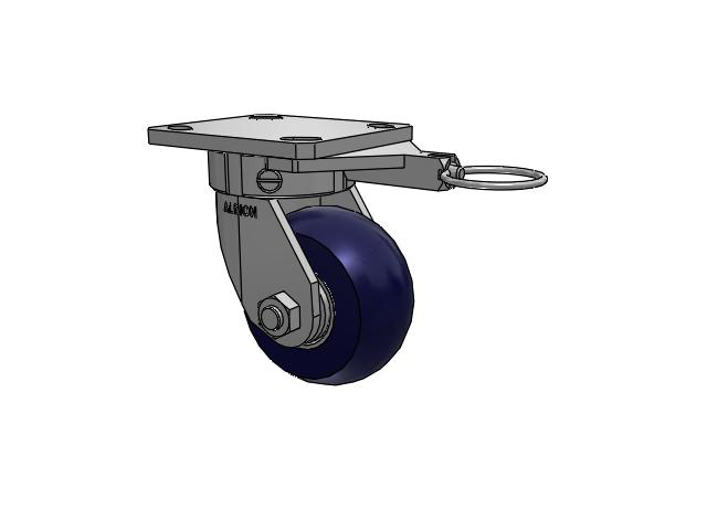 110 Series Kingpinless Top Plate Swivel Caster with 4 x 2 Blue Tread on Aluminum Core UA - Magnum Polyurethane (Aluminum Core) Wheel