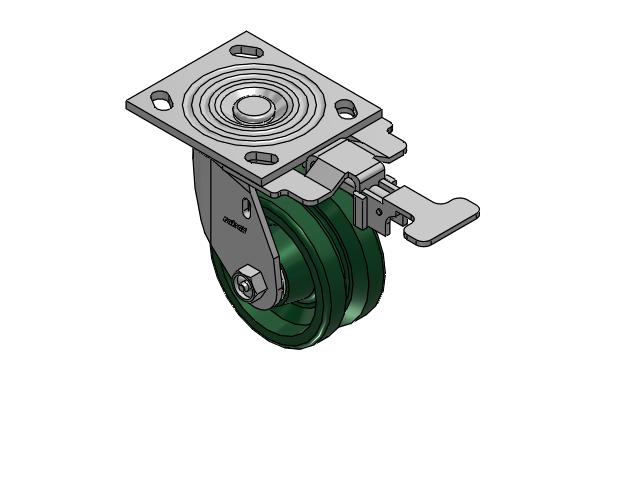 4 Series 2 Inch Wide Top Plate Swivel Caster Caster with 4 x 2 V-Groove Wheel