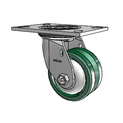 4 Series 2 Inch Wide Top Plate Swivel Caster Caster with 4 x 2 V-Groove Wheel